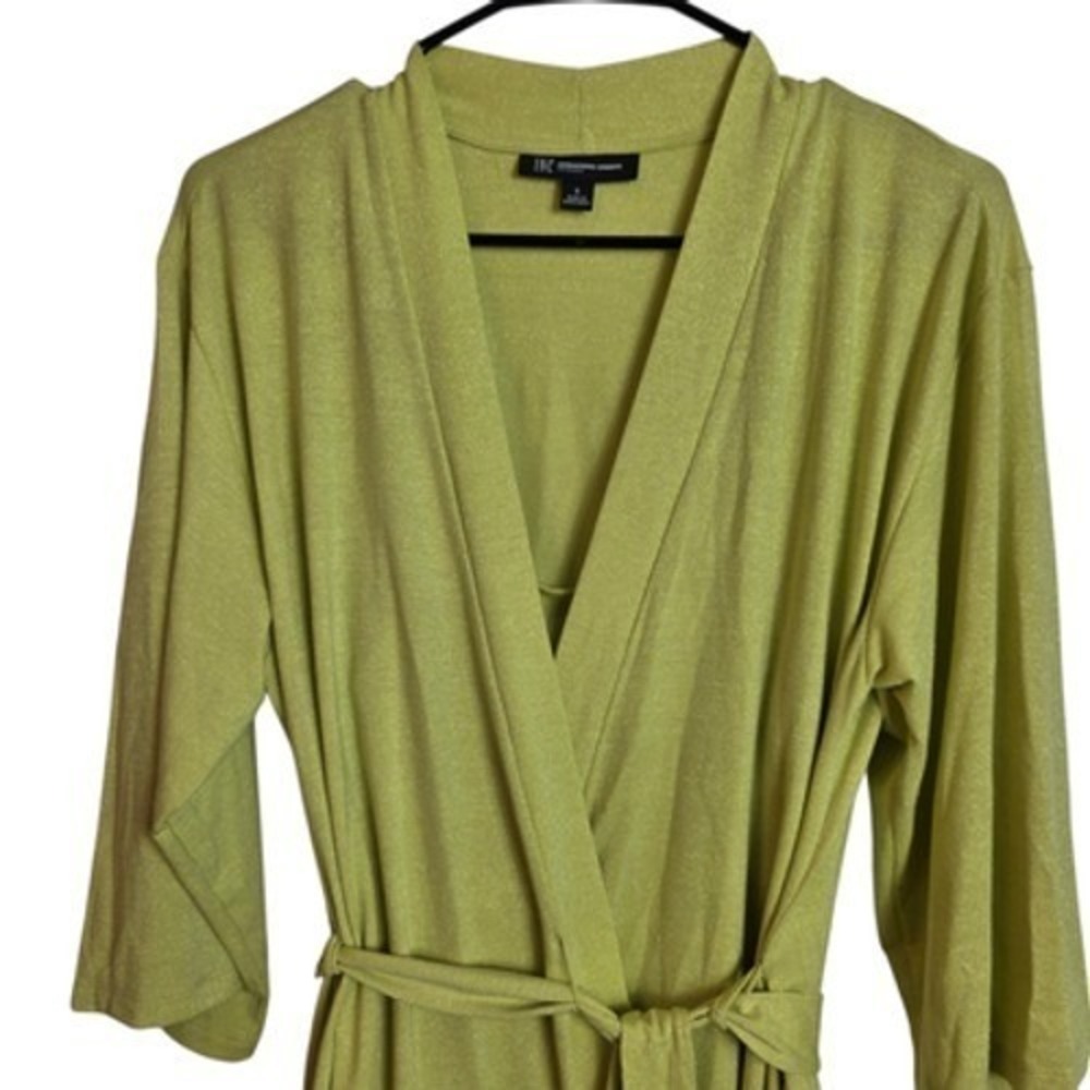 INC International Concepts Intimates Green Shimmer Robe & Cami Set Size 2pc - Picture 3 of 16
